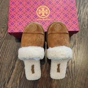 New Tory Burch shearling slippers